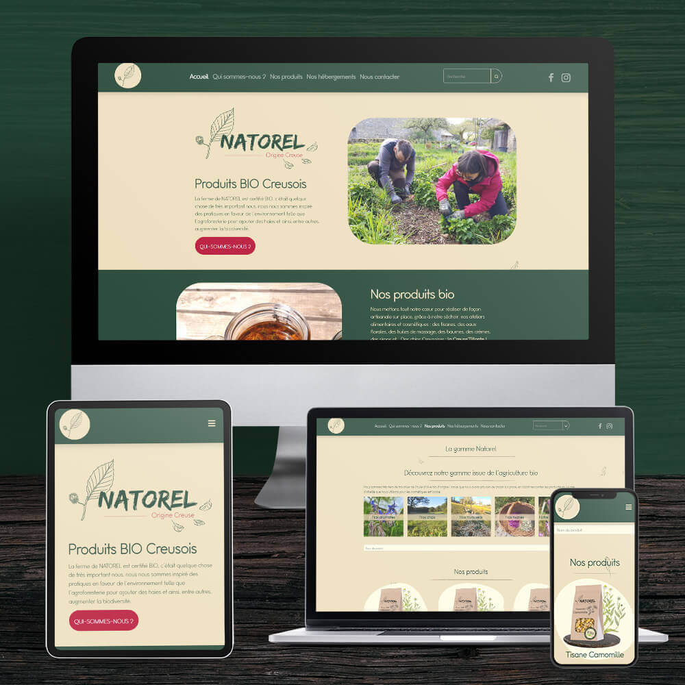 Natorel | Site internet de produits Bio et d'hébergements insolites
